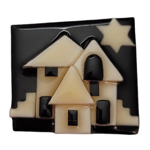 Lucinda Boarder Baby Project Black White House Pin E728 - Picture 1 of 7